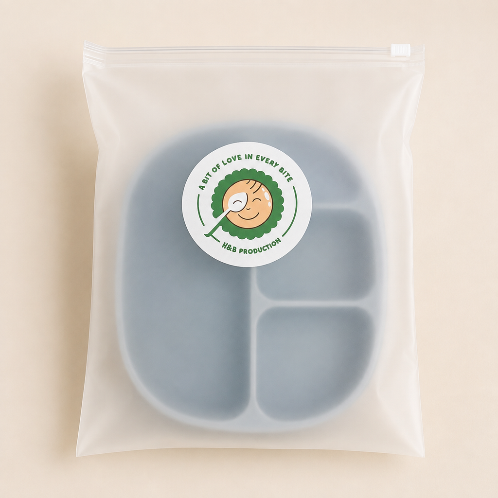 Silicone Divided Suction Plate for Babies - 4 Compartments, BPA-Free, Microwave and Dishwasher Safe